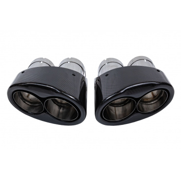 Koncovka tlumiče 190mmx2 vstup 76mm Carbon Gloss Sada