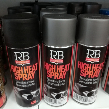 Žáruvzdorná barva sprej RB  400 ml do 800 C černá (brzdy motor, výfuk)