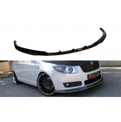 Spoiler pod přední nárazník pro Škoda Fabia Mk2, Maxton Design (černý lesklý plast ABS)