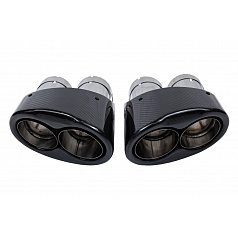 Koncovka tlumiče 190mmx2 vstup 70mm Carbon Gloss Sada
