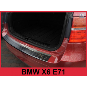 Nerez kryt- černá ochrana prahu zadního nárazníku BMW X6 E71 2009-14