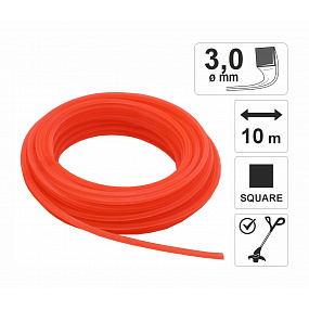 Struna do sekačky 3,0mm x 10m čtvercový průřez