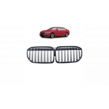 Mřížka BMW 7 G11 G12 Facelift dvojité žebrování Lesklá černá