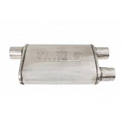 Střední výfukový mezitlumič Turbowork s rozdvojením pro výfukovou klapku  57 mm