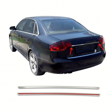 Nerez leštěná lišta nad SPZ Omtec Audi A4 2004-08 sedan Nerez leštěná lišta nad SPZ Omtec Audi A4 2004-08 sedan