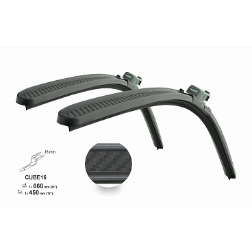 Stěrače CARBON FLAT SET 660+450mm Škoda Octavia IV, Superb III, Karoq, Kamiq, Enyaq + další Stěrače CARBON FLAT SET 660+450mm Škoda Octavia IV, Superb III, Karoq, Kamiq, Enyaq + další