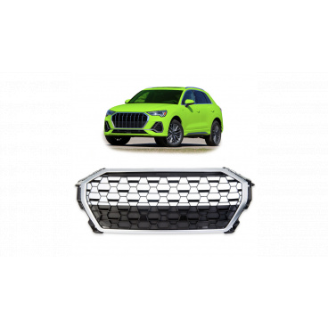 Gril Audi Q3 F3 Stříbrný & Lesklý Černý Gril Audi Q3 F3 Stříbrný & Lesklý Černý