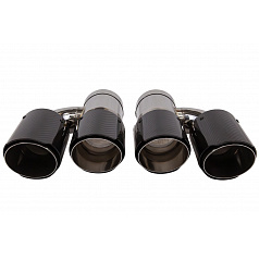 Koncovka tlumiče 89mmx2 vstup 76mm Carbon Gloss Sada