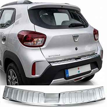 Nerez leštěný kryt horní hrany zadního nárazníku Dacia Spring 2021-24 Nerez leštěný kryt horní hrany zadního nárazníku Dacia Spring 2021-24