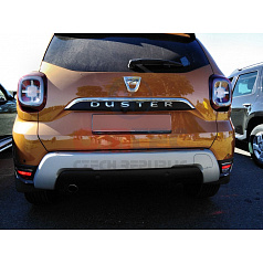 Nerez chrom lišta  leštěná nad SPZ Omtec  Dacia Duster 2018+