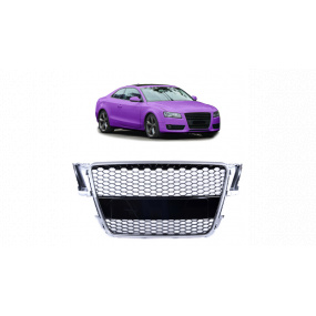 Gril Audi A5 8T Stříbrný & Lesklý Černý