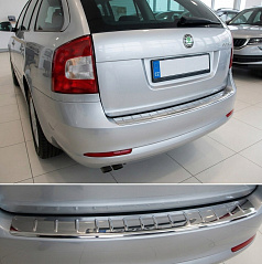 Nerez leštěný kryt zadního nárazníku OMTEC Škoda Octavia II Facelift Combi 2004-13