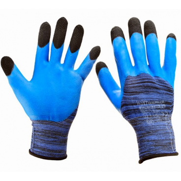 Pletené pracovní rukavice s latexovou horní částí  vel. 10