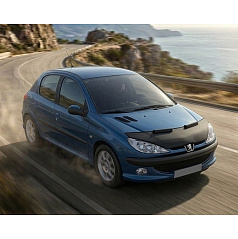 Převlek přední části kapoty černý Peugeot 206 1998-2012