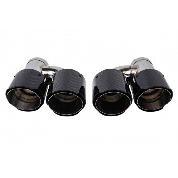 Koncovka tlumiče 101mmx2 vstup 70mm Carbon Gloss Sada