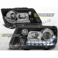 VW BORA 1998-05 PŘEDNÍ ČÍRÁ SVĚTLA DAYLIGHT LED BLACK