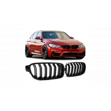 Mřížka BMW 3 F30 F31 dvojité žebrování Lesklá černá