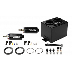 Nádrž na palivo Swirl Pot 3L TurboWorks pro 2 čerpadla 300LPH + lišta (v sadě) Černá