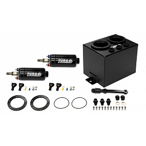 Nádrž na palivo Swirl Pot 3L TurboWorks pro 2 čerpadla 300LPH + lišta (v sadě) Černá