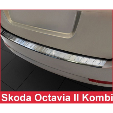 Nerezový kryt zadního nárazníku matný Škoda Octavia II kombi 2004-13 Nerezový kryt zadního nárazníku matný Škoda Octavia II kombi 2004-13
