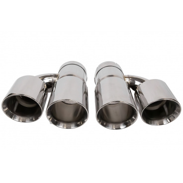 Koncovka tlumiče 89mmx2 vstup 76mm Leštěná Sada