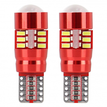 Žárovky 27 SMD LED T10 (W5W) 12V bílá CAN-BUS s čočkou