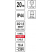 Prodlužovák bubnový 4zásuvky IP44 16A  20 m