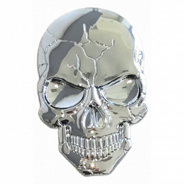 Samolepící kovový znak LEBKA (chrom) 43x68 mm Samolepící kovový znak LEBKA (chrom) 43x68 mm