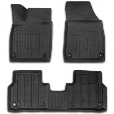 Gumový set 3D přesných autokoberců Elroq včetně krytu zadní střední části Gumový set 3D přesných autokoberců Elroq včetně krytu zadní střední části