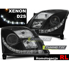 OPEL VECTRA C 04.2002-08.2005 PŘEDNÍ ČÍRÁ SVĚTLA DAYLIGHT LED DRL D2S BLACK