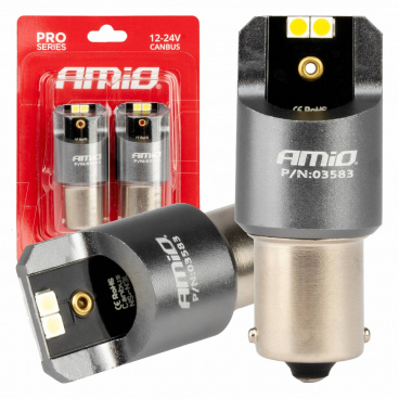 LED žárovky CANBUS série PRO BA15S P21W 4x3030 SMD bílé 12V 24V