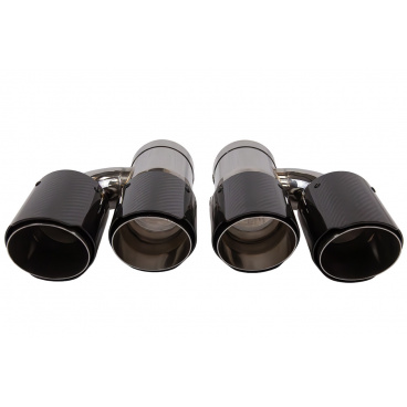 Koncovka tlumiče 89mmx2 vstup 70mm Carbon Gloss Sada
