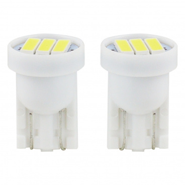 Žárovky parkovací T10 3 SMD LED bílé 6000K - 2 ks