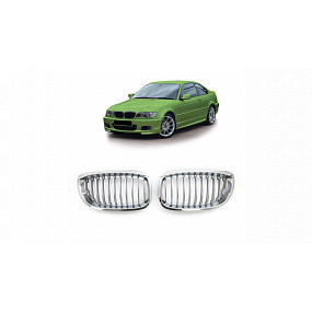 Mřížka BMW 3 E46 Facelift jednotlivé lamely Chrom Mřížka BMW 3 E46 Facelift jednotlivé lamely Chrom