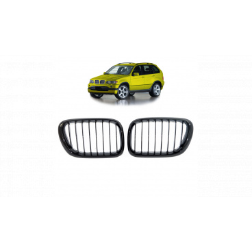 Gril BMW X5 E53 jednotlivé lamely Lesklá černá