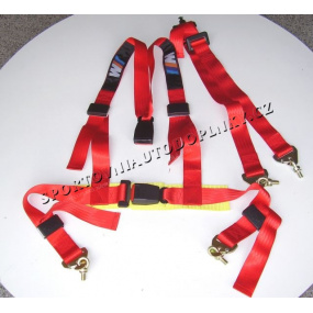4 -BODOVÉ RACING BEZPEČNOSTNI PÁSY BMW ŘADY M ČERVENÉ - VYPRODÁNO