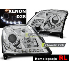 OPEL VECTRA C 04.2002-08.2005 PŘEDNÍ ČÍRÁ SVĚTLA DAYLIGHT LED DRL D2S CHROME