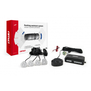 Parkovací systém s akustickou signalizací 4 stříbrné senzory Parkovací systém s akustickou signalizací 4 stříbrné senzory