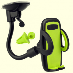 Držák mobilního telefonu gelový zelený (uchycení na sklo i do větráku)