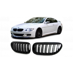 Mřížka BMW 6 E63 E64 dvojité žebrování Lesklá černá