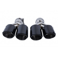 Koncovka tlumiče 89mmx2 vstup 76mm Carbon Gloss Sada