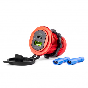 Vodotěsná nabíječka se zásuvkami USB + USB-C 12V 24V MOD-09 Vodotěsná nabíječka se zásuvkami USB + USB-C 12V 24V MOD-09