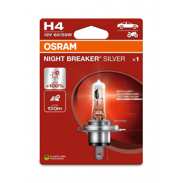 Žárovka OSRAM Night Breaker Silver H4 12V60/55W +100% 1 ks