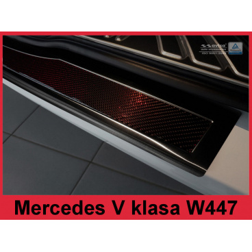 Nerez kryt-černá ochrana prahu zadního nárazníku Mercedes V W447 2014+