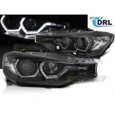BMW F30/F31 10.2011 - 05.2015 přední světla Angel eyes LED black DRL