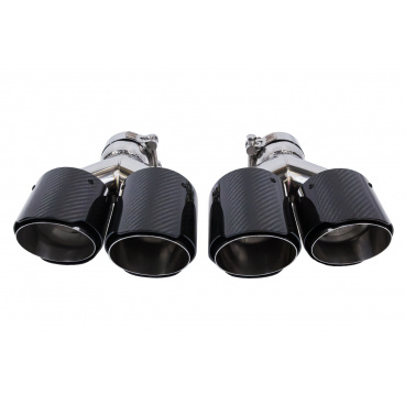 Koncovka tlumiče 101mmx2 vstup 70mm Carbon Gloss Sada
