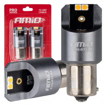 LED žárovky FULL CANBUS PRO PY21W 4x3030 SMD oranžové 12V 24V 