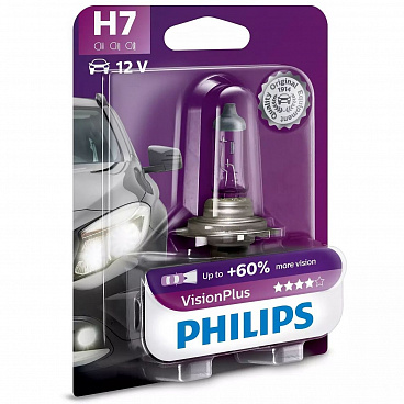 Halogenová žárovka Philips Vision Plus H7 12V 55W +60% 1 ks Halogenová žárovka Philips Vision Plus H7 12V 55W +60% 1 ks