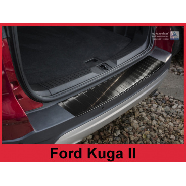 Nerez kryt- černá ochrana prahu zadního nárazníku Ford Kuga II 2013-16