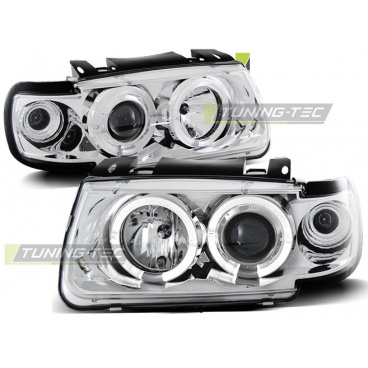 VW Polo 6N 10.94-09.99 hatchback přední čirá světla angel eyes chrome VW Polo 6N 10.94-09.99 hatchback přední čirá světla angel eyes chrome